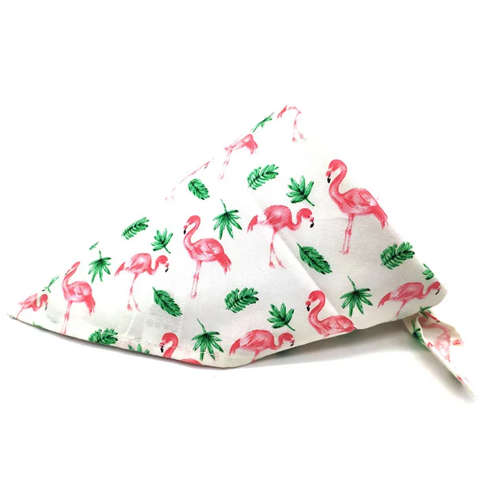 white flamingo 1 шт. собака бандана шарф лето тропический лес милый питомец собака персонализированный бандана нагрудники регулируемые аксессуары для домашних животных поставщик - Цвет: white flamingo