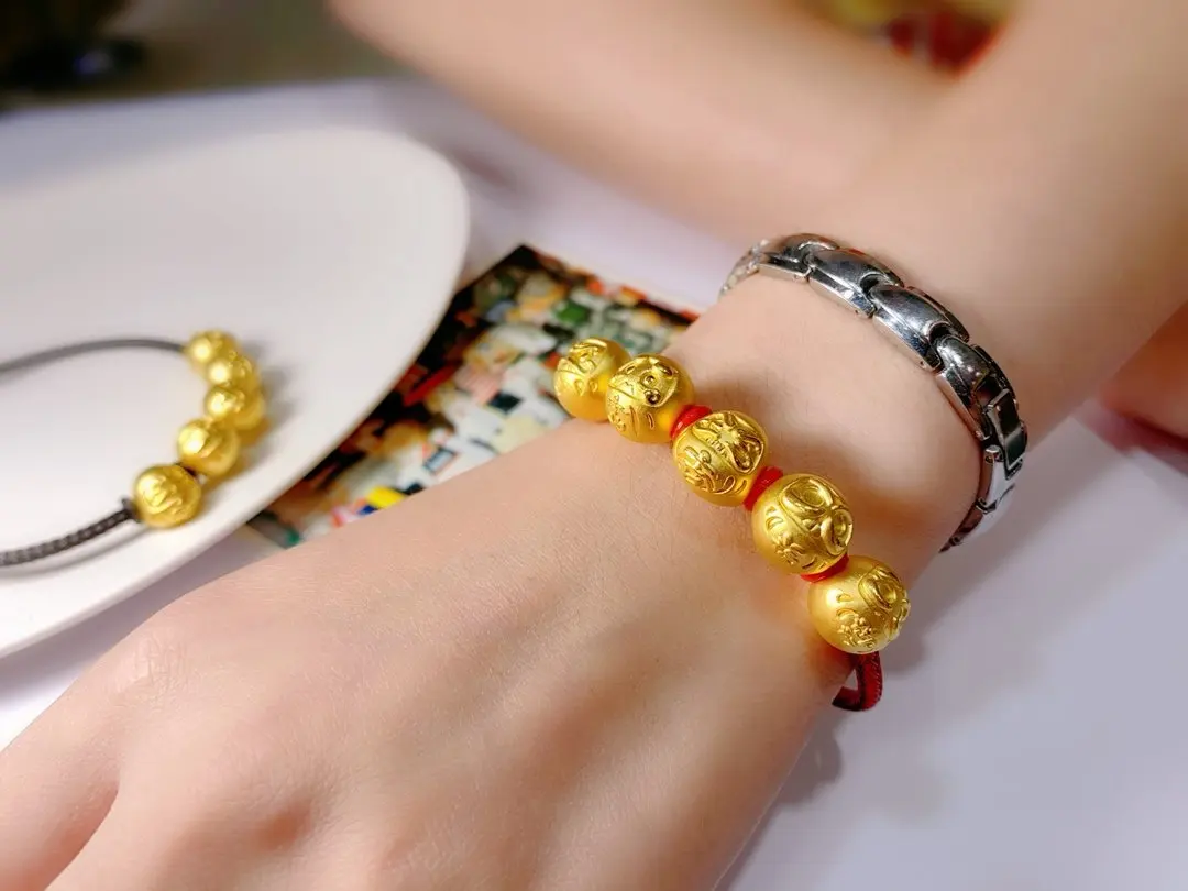 

HX 24K Pure Gold Bracelet Real 999 Solid Gold Bangle Upscale Beautiful Romantic Trendy Classic Jewelry Hot Sell New 2020