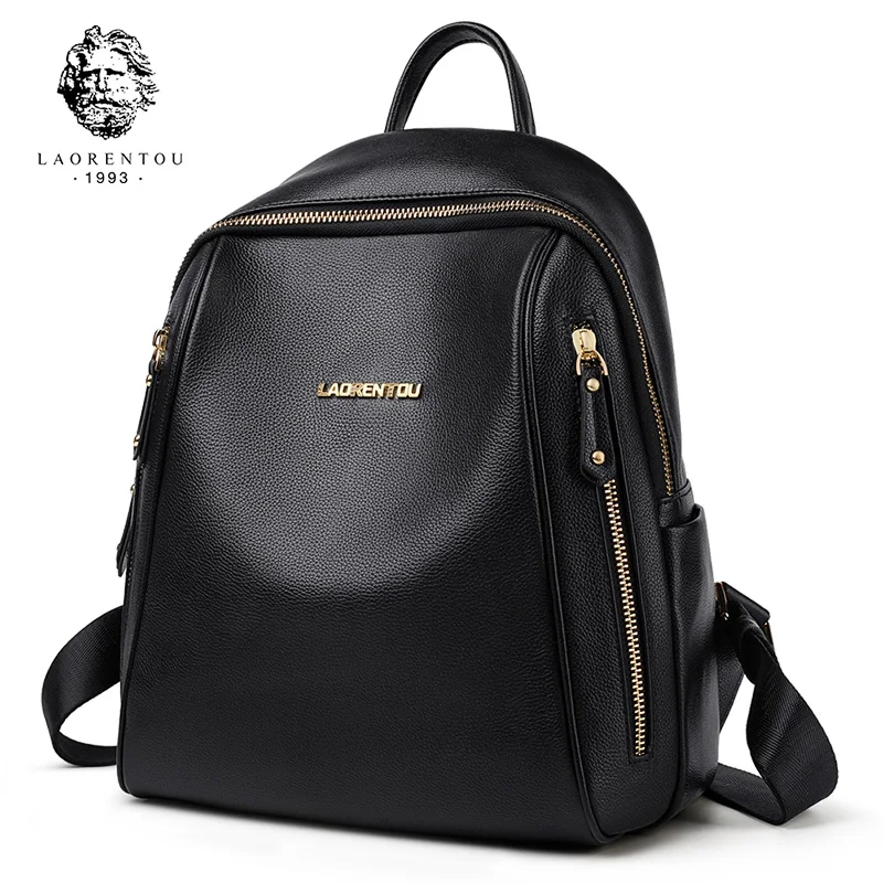 LAORENTOU Brand Women Backpack Large Capacity Lady Solid Bag School Bag for Teenage Large Capacity Multifunctional Bag