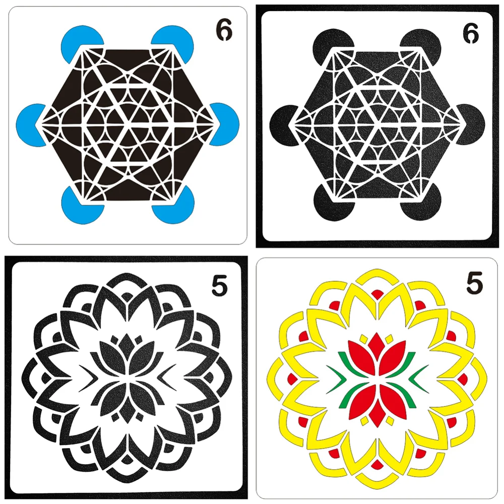 DIY Мандала вспомогательный слоистый шаблон для рисования аэрограф трафарет