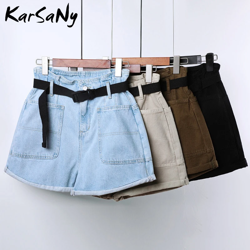 Женские джинсовые шорты KarSaNy летние хлопковые с высокой талией женские