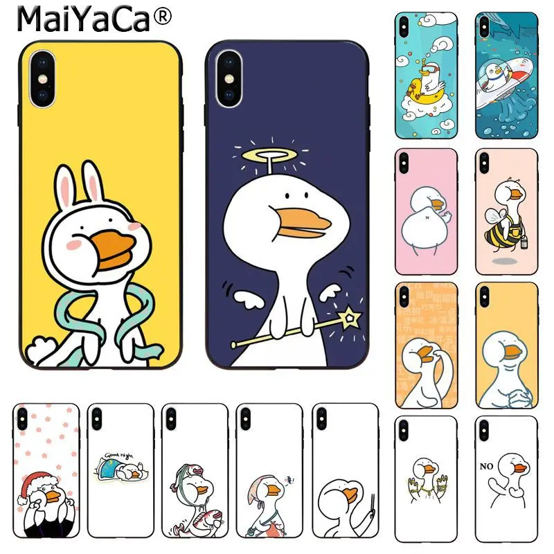 Чехол для телефона MaiYaCa с милым корейским мультяшным желтым утиным пухом Apple iphone 11 pro 8 7 66S Plus X XS MAX 5S SE