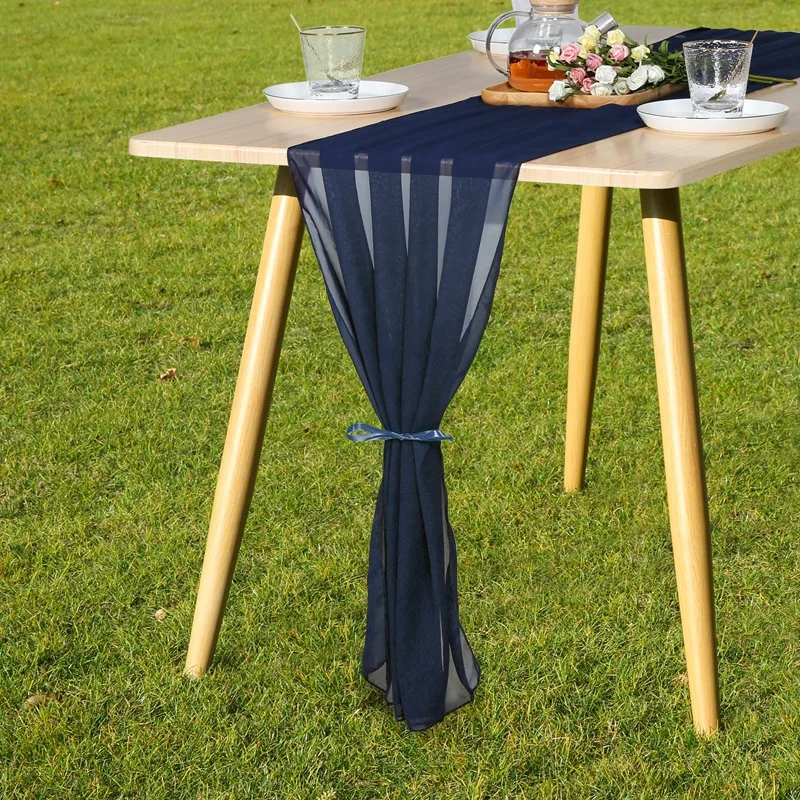 

ulti-color Table Runner Chiffon Rectangle Table Runner Decoration American Table Runner Chiffon Table Runner Long Romantic Sheer