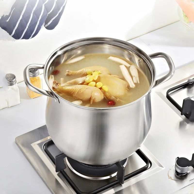 

304 суповая кастрюля из нержавеющей стали, супер-Высокая кастрюля, многофункциональная композитная каша, каша для приготовления, утолщенная ...