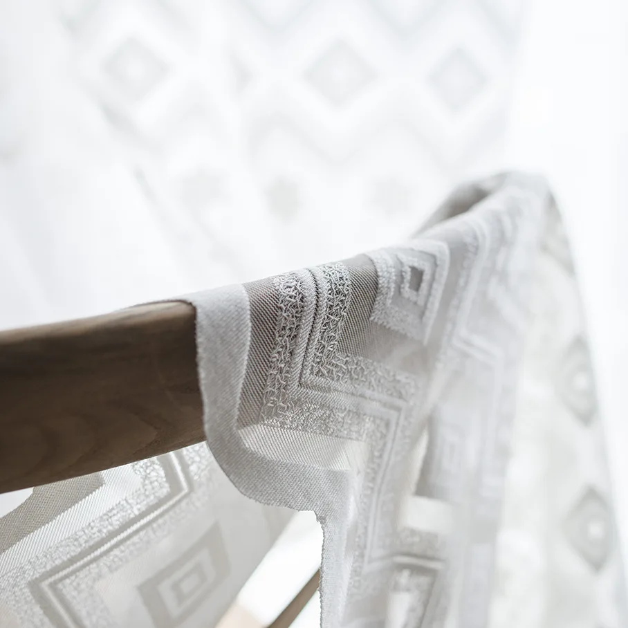 Modern Simple Curtains for Living Room Pure Colored Jacquard Bedroom Tulle Window | Дом и сад