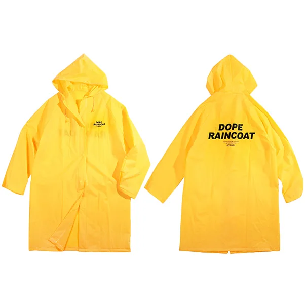 D52GY02 Yellow Модное пальто-дождевик в стиле хип-хоп, куртка с капюшоном, пальто, уличная Мужская водонепроницаемая ветровка, куртка, повседневное Длинное Черное Матовое пальто - Цвет: D52GY02 Yellow