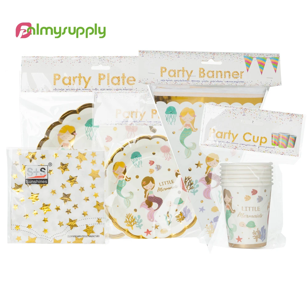 Прямая поставка бронзовая Русалочка для девочек товары дня рождения бумажный