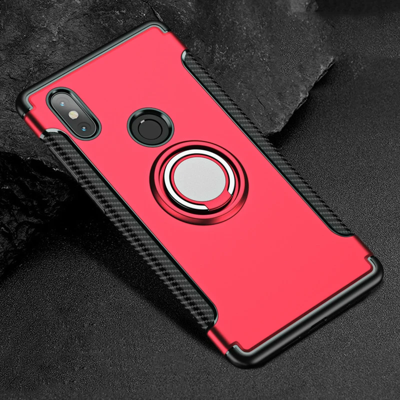 Чехол с кольцом на палец полной защитой 360 градусов для Xiaomi Mi Mix 2S 2/для Note 3 Max A1 A2