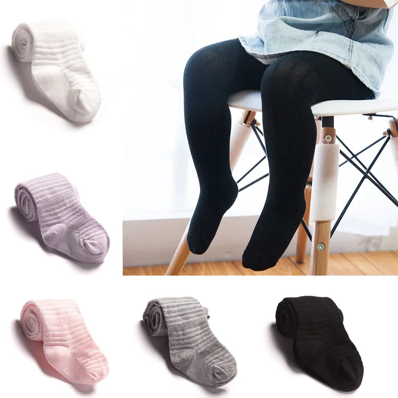 Детские колготки для девочек Колготки из чесаного хлопка Однотонные летние с