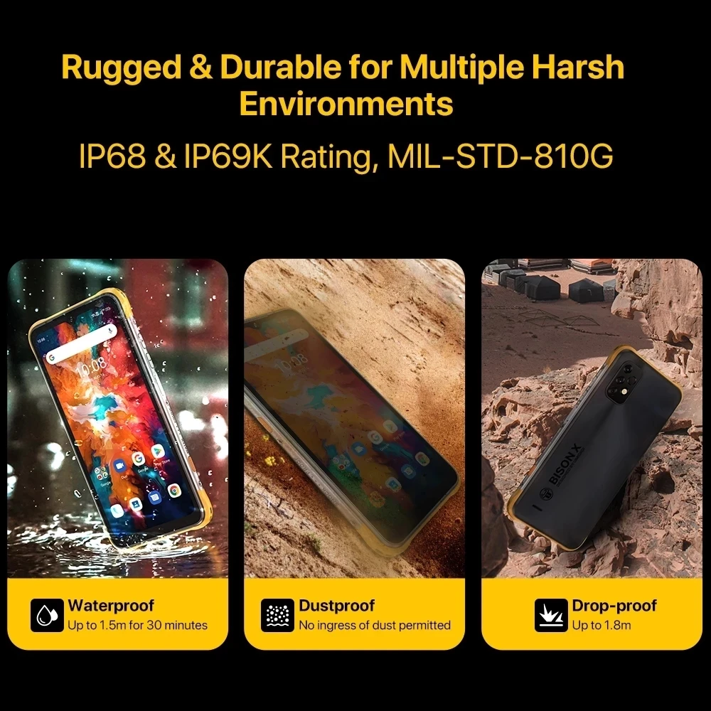 UMIDIGI Bison X10 Pro смартфон с 6 3-дюймовым дисплеем процессором Helio P60 ОЗУ 4 Гб ПЗУ 64/128 ГБ 20