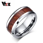 Vnox 100% натуральная Вольфрам кольцо из карбида Для мужчин обручальное кольцо ретро текстура древесины Дизайн модные вечерние подарок