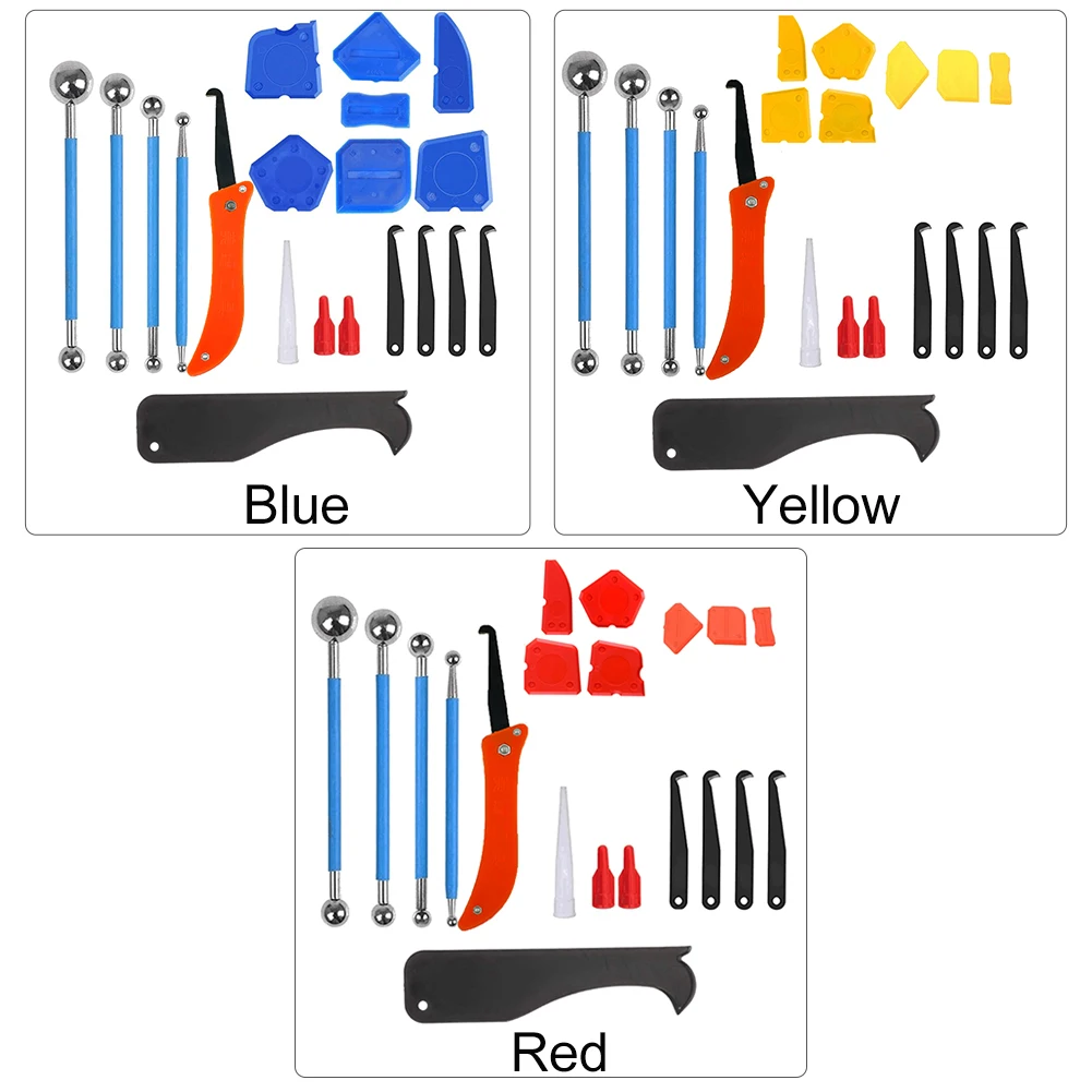 

20pcs Finishing Scraper Kitchen Puller Remover Sink Joint Silicone Sealant Caulking Tool Kit Manual Bathroom Squeegee Floor Tile