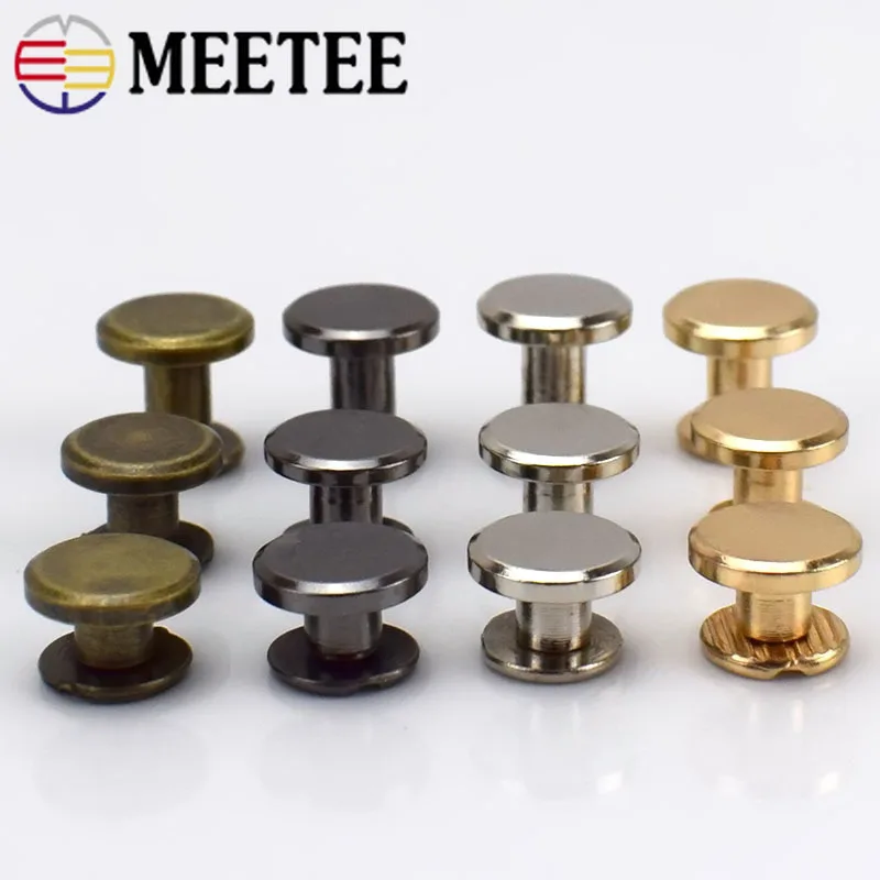 Meetee 50 шт. 5 8 мм плоская головка винтовый гвоздь заклепки DIY сумка книга Ноутбук