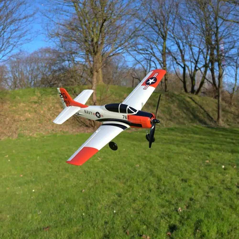 Новый продукт! VOLANTEXRC T-28 400 мм 4CH RC Самолет Warbird со стабилизатором Xpilot/однокнопочный