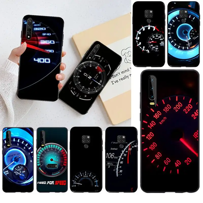 

HPCHCJHM Car Speedometer Racing Newly Arrived Black Phone Case for Huawei P40 P30 P20 lite Pro Mate 20 Pro P Smart 2019 prime