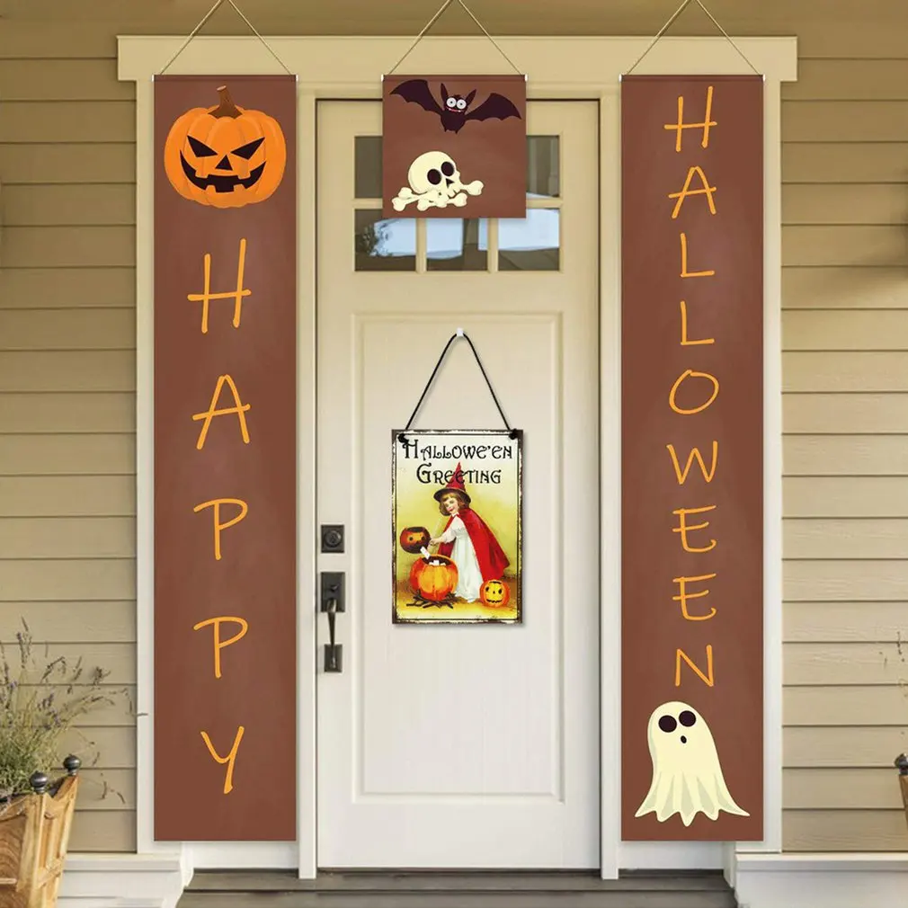 Новинка Хэллоуин маленькая девочка деревянные украшения настенные подвески