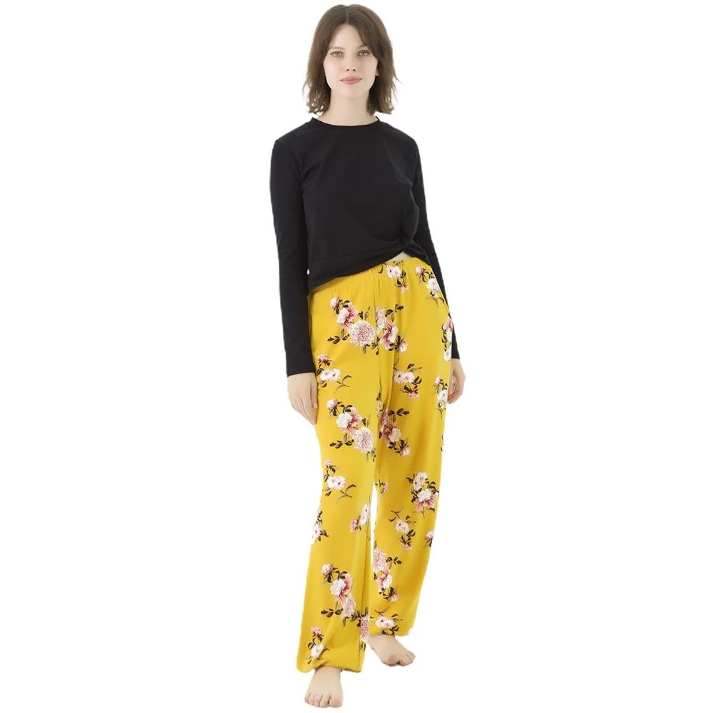 

Women Pajama Pants Casual Sleepwear Soft Polyester Women Loose Slim Trousers Pajamas Home Pant CXDSW1