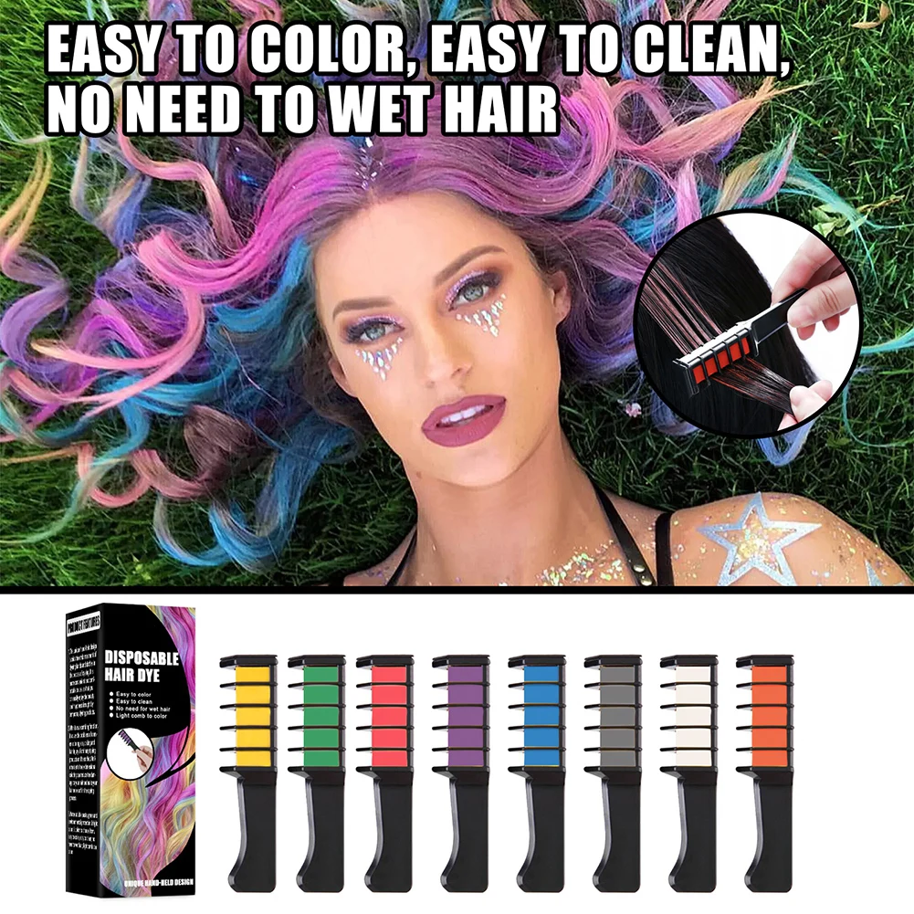 

1pc Disposable Hair Mascara Crayons Hair Chalk Color Comb Dye Kits Temporary Salon Hair Coloring