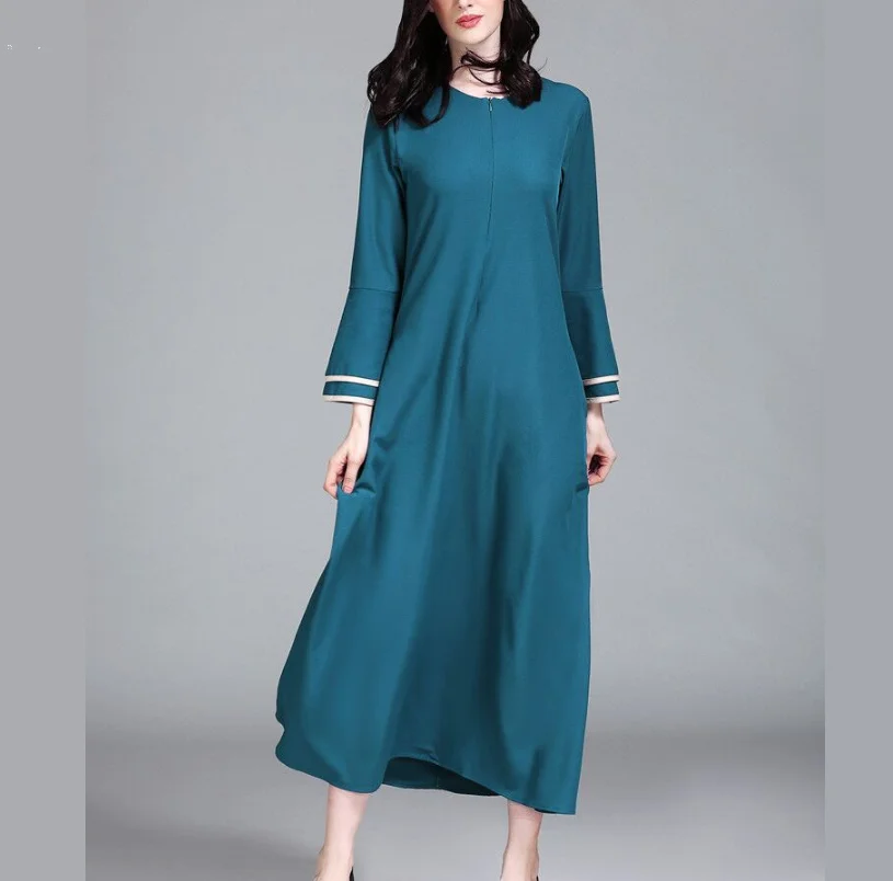 2021 Новый мусульманский женское платье арабских женщин исламский халат для девочек Ближнего Востока, одежда на весну, лето и осень длинная ю...