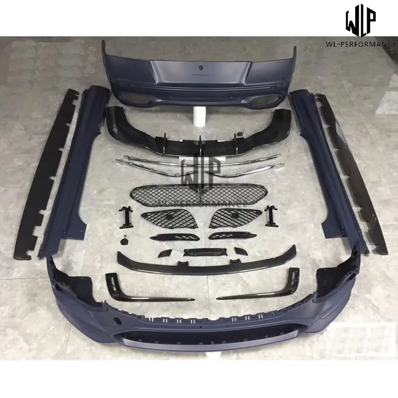 Комплект кузова автомобиля PP + CF передний бампер боковые юбки для бампера Bentley