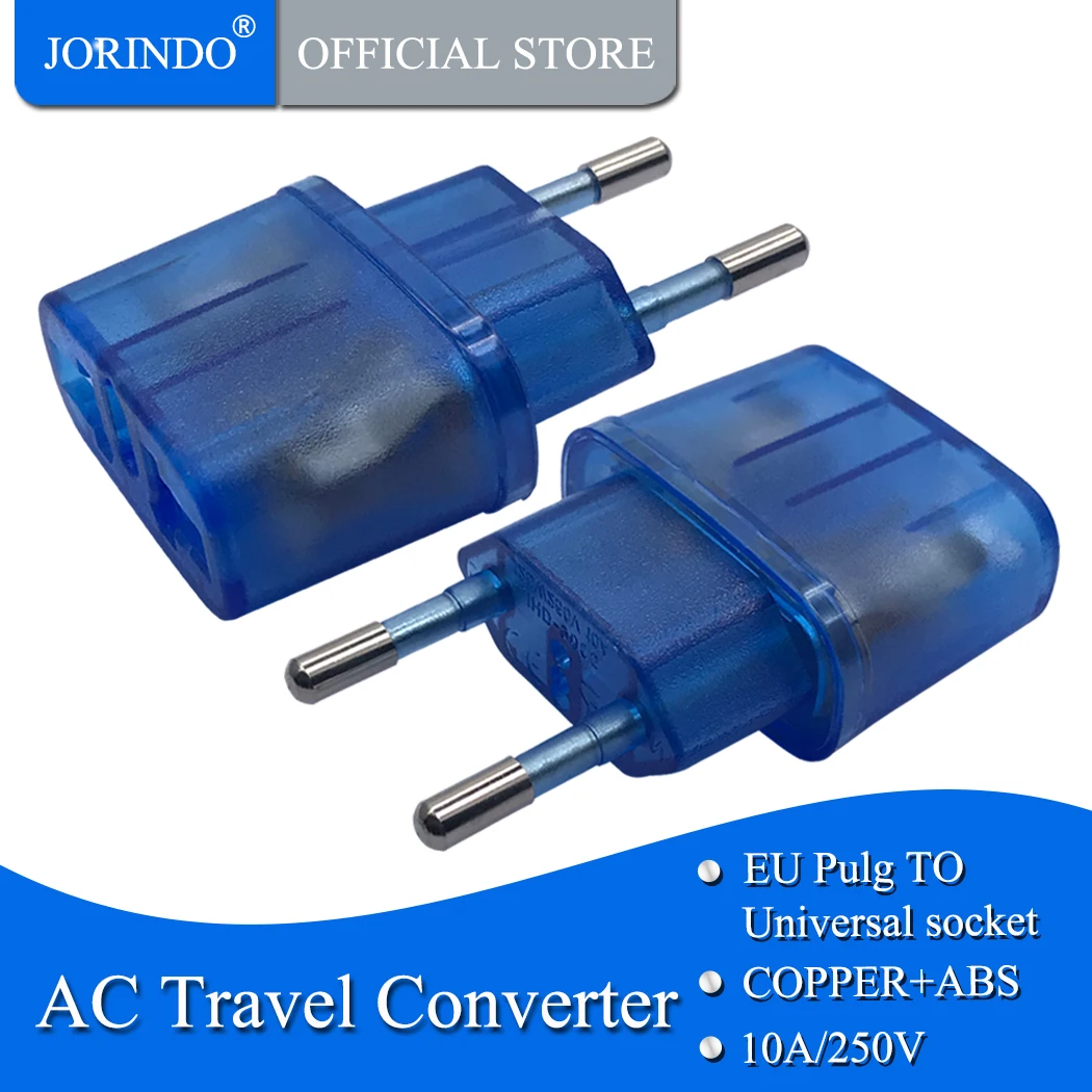 Штепсельная Вилка jorinдо европейского стандарта мини Универсальная штепсельная