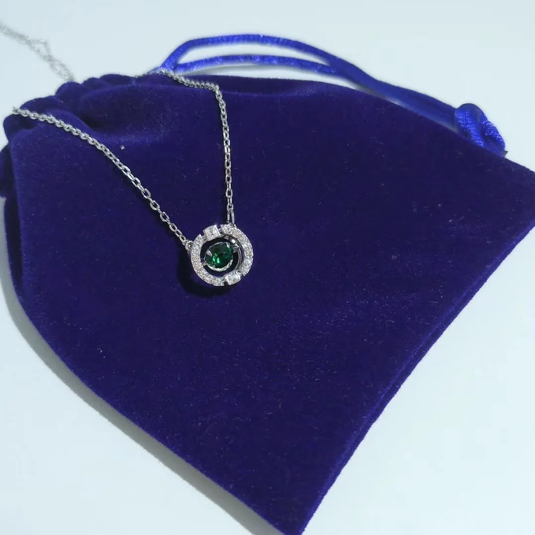 

Necklace Jumping Green Heart 1:1 Clavicle Chain Women Gift 2019 Jewelry