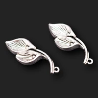 8pcs silver plated plant ginkgo leaf lucky amulet pendant diy charm bracelet earrings jewelry crafts metal accessories 3614mm