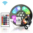 Умные светодиодные ленты, освещение, Wi-Fi, Bluetooth, Luces, RGB 5050, 2835, 12 В, 5 м, 10 м, 15 м, водонепроницаемый гибкий пульт дистанционного управления, адресуемый