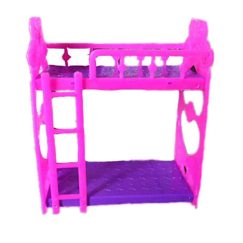 

Dollhouse Accessories Plastic Double Bed Frame For Doll Bedroom Furniture Accessories Purple Pink Or Pink