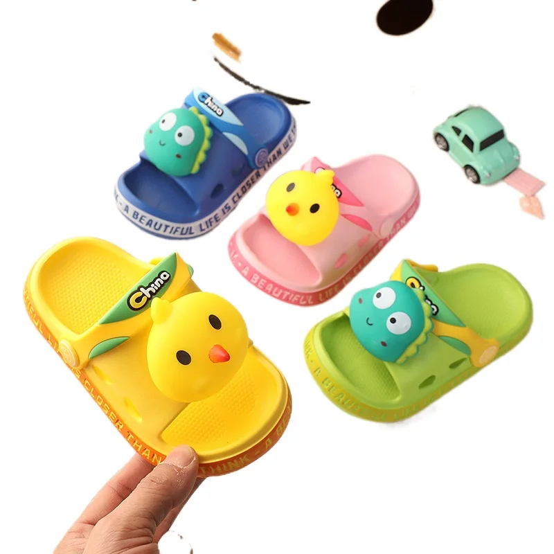 

Summer Kids Slippers for Boys and Girls Anti-collision Non-slip Children's Cute Cartoon Home Indoor Sandals 1-3 Years Old KF24