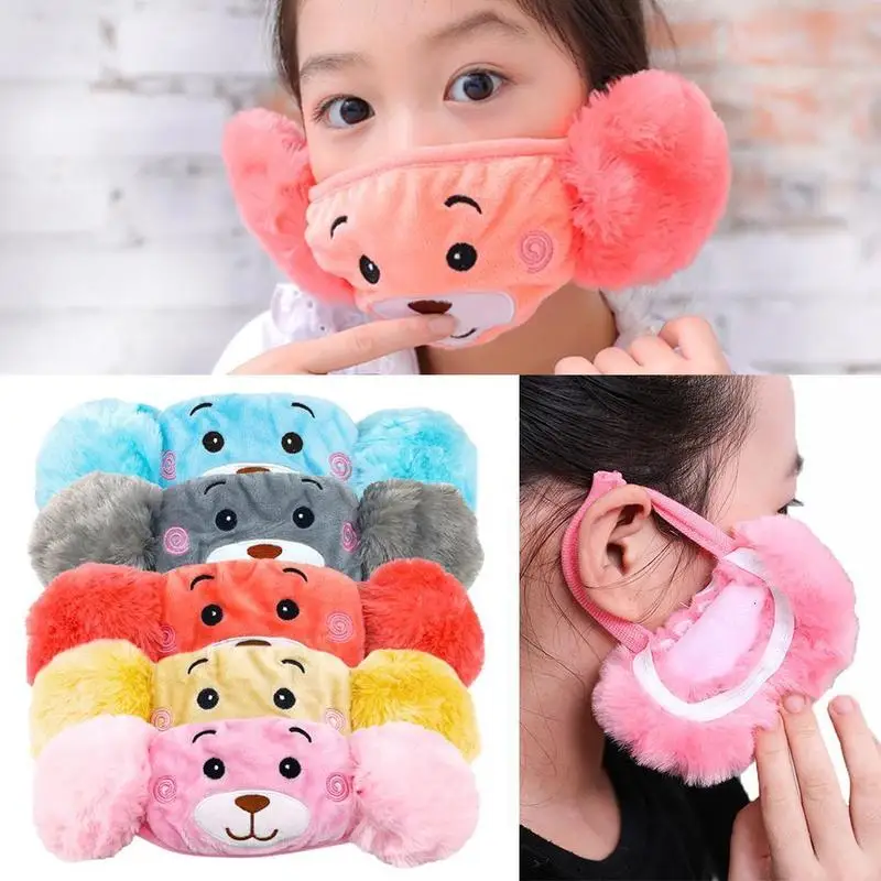 

New Cartoon Winter Warm Earmuffs For Girls Women Earmuff Ear BoysSoft Muff Wrap Band Mask Ear Warmer Winter Plus Earlap Vel