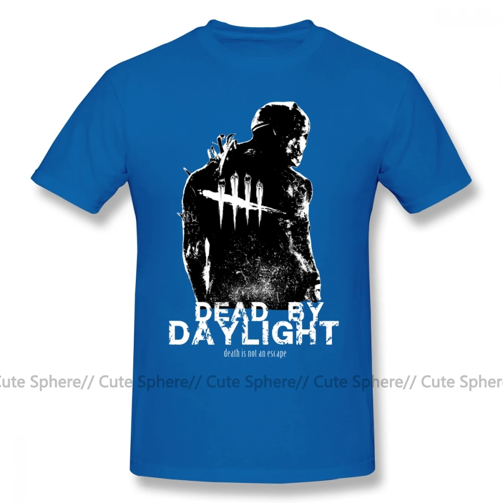 Футболка Dead By Daylight, футболка Dead By Daylight, мужская Милая футболка, 100 хлопок, короткий рукав, летняя, 4xl, футболка с принтом - Цвет: Blue