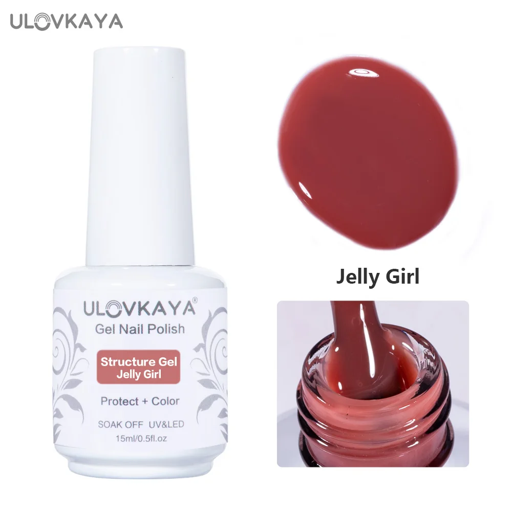ULOVKAYA Structure Gel Jelly Girl Rubber Base Color 2 In 1 Long Lasting Nail Varnish For Hybrid Manicure Art Polish | Красота и