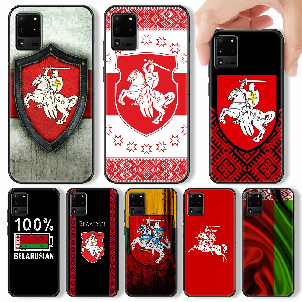 Belarus flag Phone case For Samsung Galaxy Note 4 8 9 10 20 S8 S9 S10 S10E S20 Plus UITRA Ultra black painting Etui soft cover |