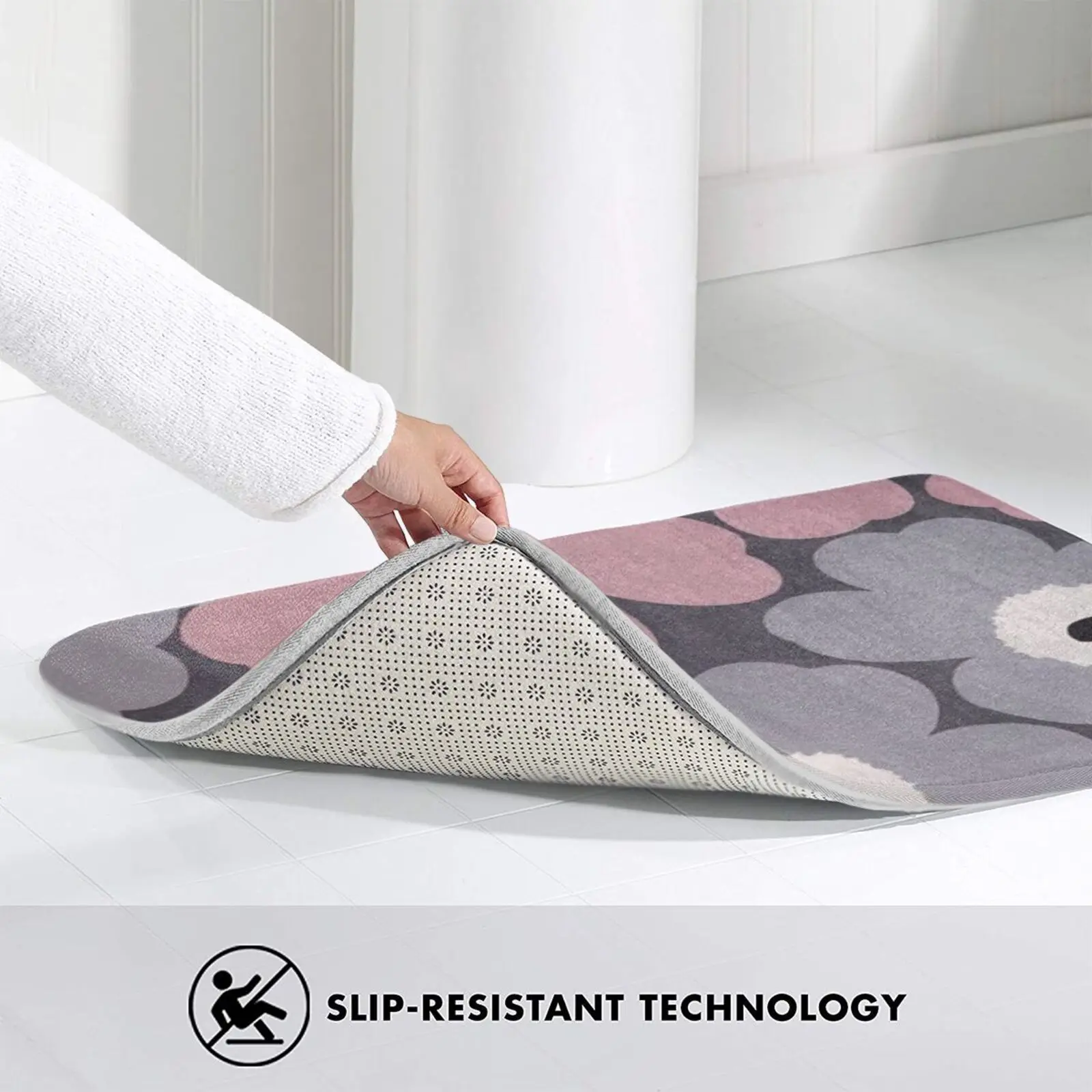 

Floral Design Carpet Mat Rug Cushion Soft Lokki White Scandinavian Scandi Sweden Swedish Norway