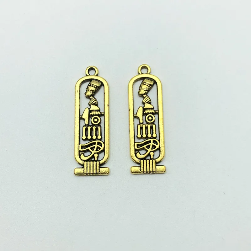 antique gold 10 шт. египетская Королева Нефертити Подвески Античное золото/серебро DIY аксессуары ручной работы Африканские Подарки для женщин и мужчин - Окраска металла: antique gold