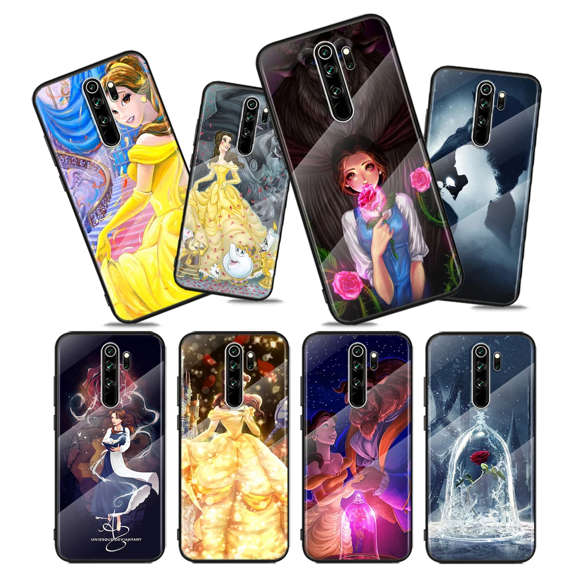 

Tempered Glass Cover Beauty And The Beast For Xiaomi Redmi Note 10 10S 9T 9S 9 8T 8 7 Pro Max 5G Shockproof Phone Case