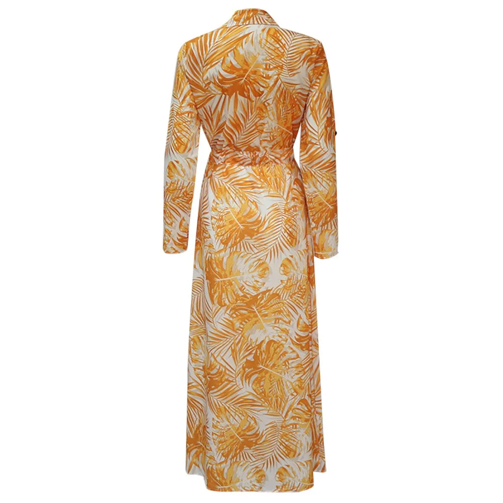 Женское платье 2020 Повседневные платья Vadim с длинным рукавом принтом в виде