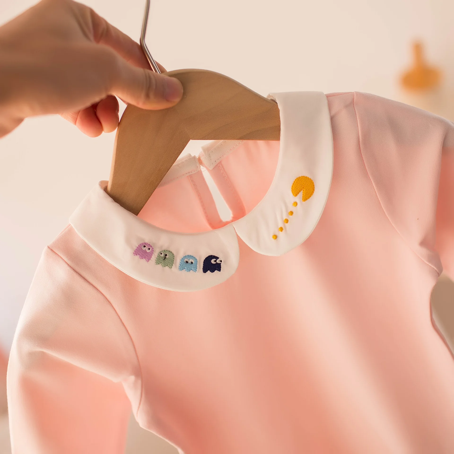 

2021 Spring Autumn New Children's Clothing Lolita Style Long-Sleeve Baby Girl Solid Color Cartoon Animal Girl Basic T-Shirt