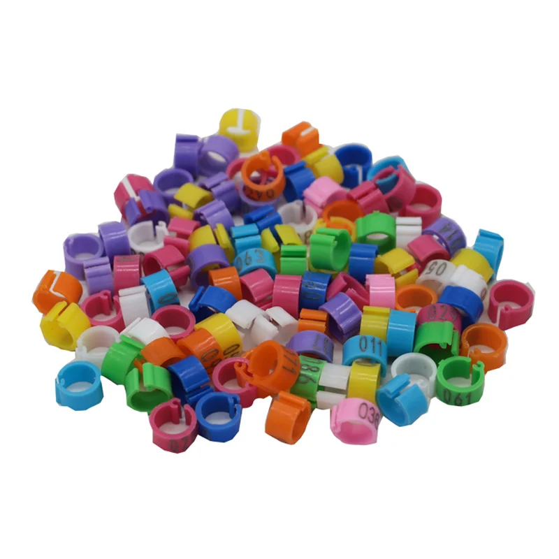 

100 Pcs/bag Inner Diameter 8mm Pigeon Leg Poultry Dove Bird Parrot Clip Rings Band Foot Ring Pigeon Supplies NO.001~100