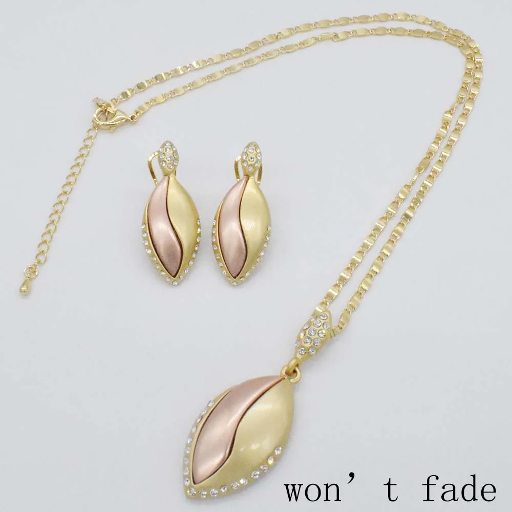 Роскошный итальянский 750 золотой розовый комплект ювелирных изделий трех цветов