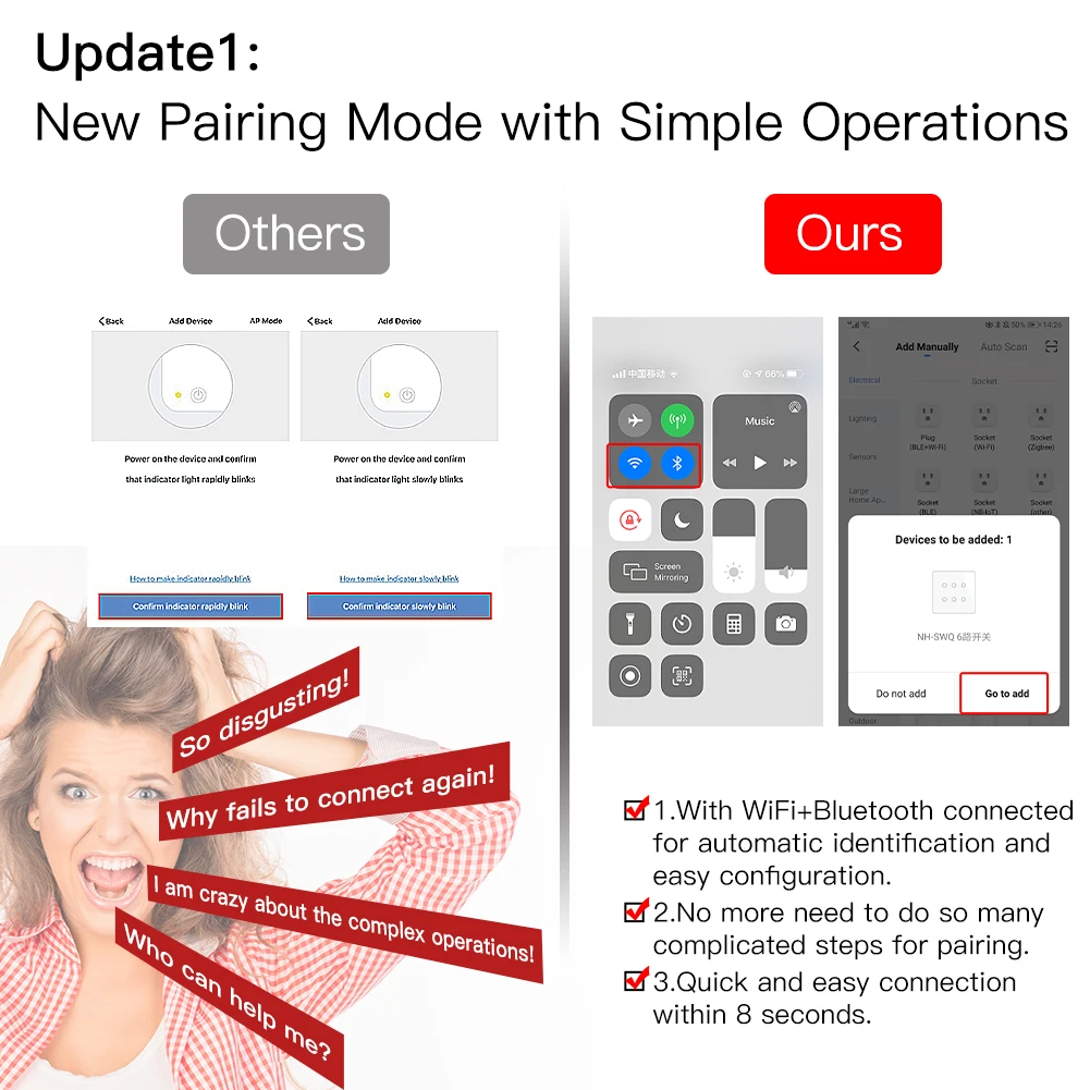 Moes New Smart WiFi 6 Gang Light Switch Life/Tuya App 2/3 Way Muilti-Control Remote Control Works with Alexa Google Yandex | Обустройство