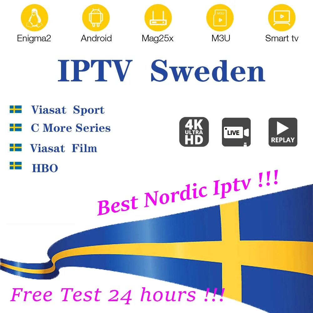 IPTV Швеция m3u код подписки шведская Финляндия Норвегия Дания Viasat Спорт C больше