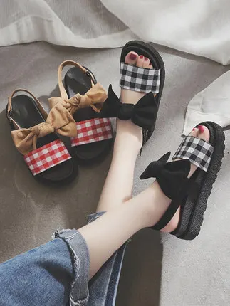 Студенческие мягкие сандалии в гонконгском стиле Женская обувь ретро Новинка