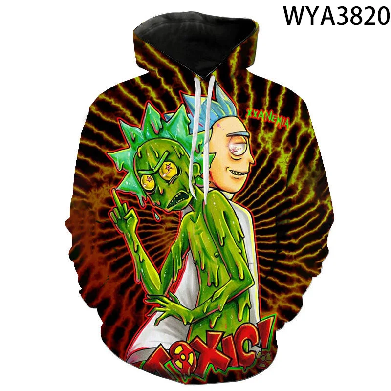 

Kids hooded sweatshirt, rick cartoon 3d print, long-sleeved pullover for men and women, street jacket