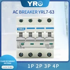 Мини-автоматический выключатель, 4P, 400 В переменного тока, MCB 6A 10A 16A 20A 25A 32A 40A 50A 63A