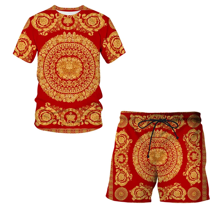 

2021 Hip Hop Harajuku Classical Style Streetwear Clothing Luxury 3D printing Man / Woman shorts Suit Casual Men clothing Top Set