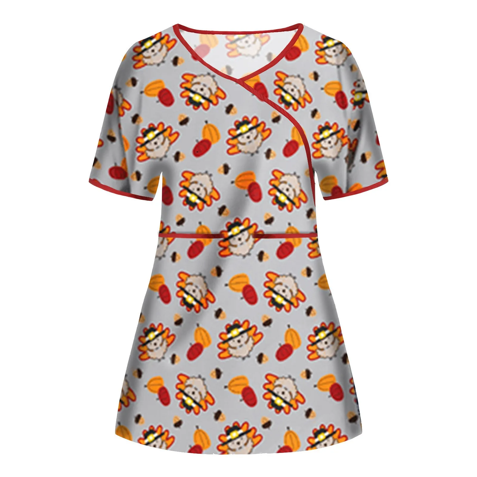 

Женская блузка с коротким рукавом и V-образным вырезом