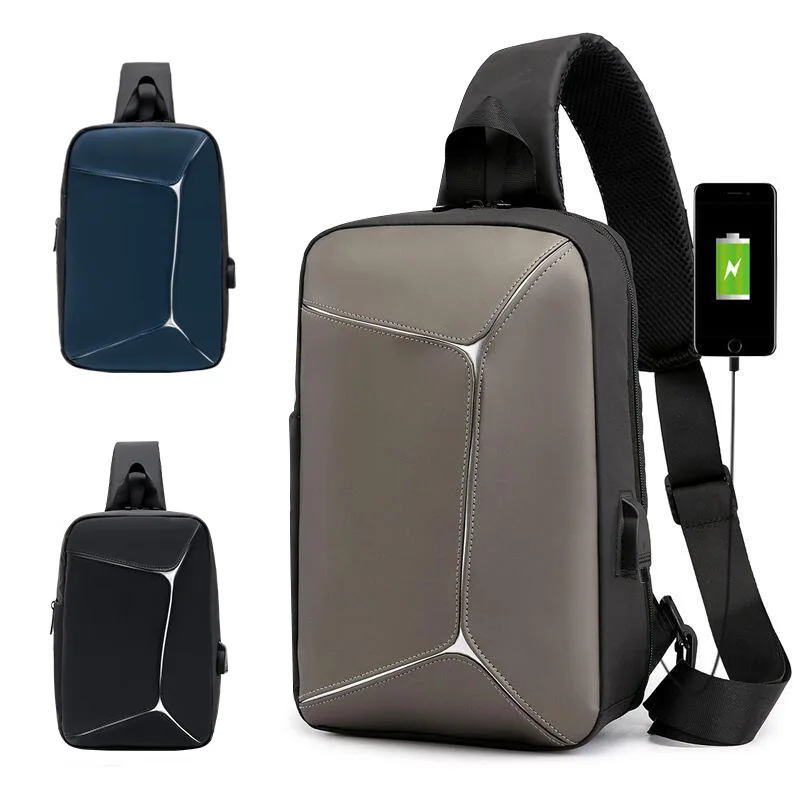 Weysfor Vogue Male Shoulder Bags USB Charging Crossbody Bags Men Anti Theft Chest Bag School Summer Short Trip Messengers Bag