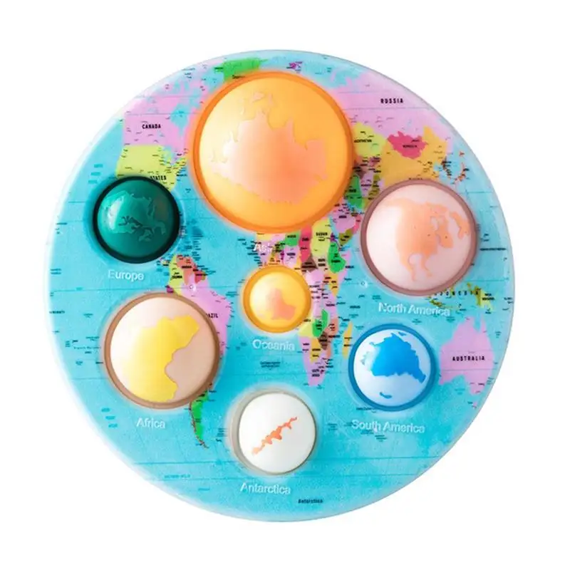 

Creative Push Bubble Geographic Pattern Educational Toys Autism Special Needs Stress Reliever Silicone Decompression Toy for Kid